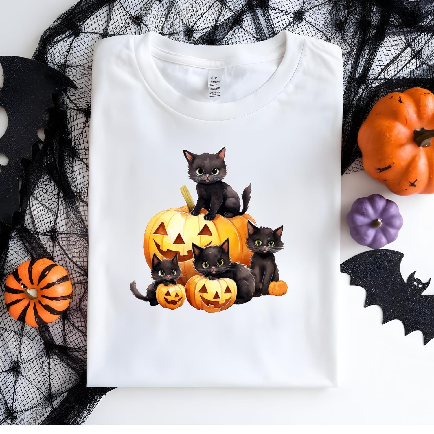 100 種類以上のかわいい黒猫ハロウィン バンドル PNG、黒猫 PNG、秋の
