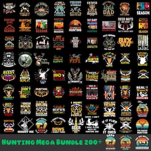 Mega paquete de caza, cazador PNG, archivo de corte, citas de caza, amante del bosque, amante de la caza, clipart de caza de ciervos, paquete de caza por sublimación
