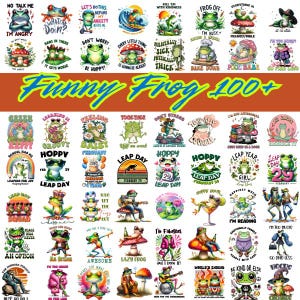 Lustiges Frosch-Bundle 100+ PNG, Froschliebhaber PNG, lustiger Frosch, verrückter Frosch, Frosch-T-Shirt-Designs, kommerzielle Nutzung, Frosch-Designs, sarkastischer Frosch