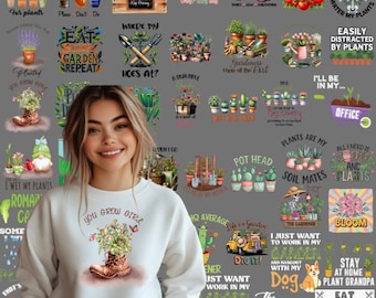 Paquete de más de 100 jardineros, citas sobre jardinería, paquete PNG, amante de las plantas, citas divertidas, plantar flores, camiseta de jardinero, dama de las plantas, sublimación