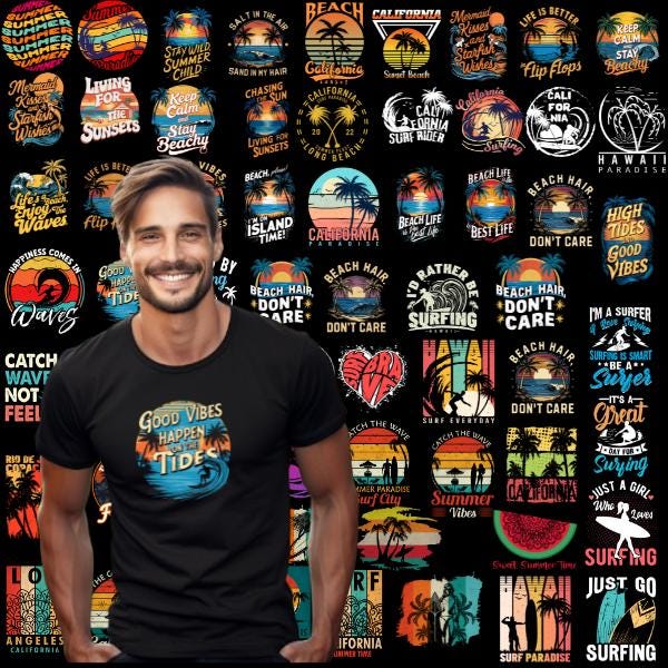 Neverless® Camiseta Para Hombre Surfing Surfer Diseño Hang Loose Verano