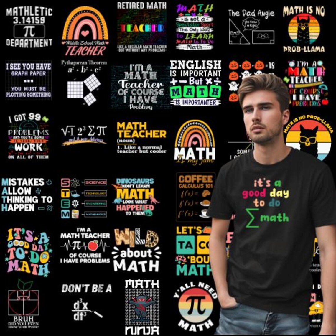 Math Teacher Bundle 60+ Png, Math Printable, Teacher Graphics, Algebra ...