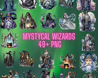 Mystical wizards PNG bundle, Sorcerer images PNG, Fantasy Wizards graphics , Magical world, Mystical Wizards PNG , Sorcery graphics, warlock