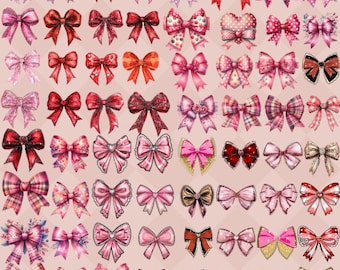 Valentine Coquette bows Png Bundle, Cute Bows, Valentine Day, Coquette Bow, Valentine Vibes, Pink Bows PNG, Coquette Png, Digital Download