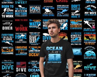 Scuba Diving Designs PNG, Scuba Diver Png, Swimming File, Diver Quotes, Sea Lover, Ocean Lover, Scuba Diving Clipart, Bundle Sublimation