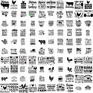 Farmhouse Quotes SVG Bundle: Farm Sayings, Country Clip Art (Digital Download)