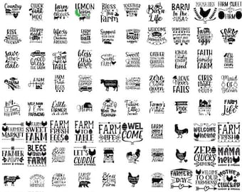 Farmhouse Quotes SVG Bundle: Farm Sayings, Country Clip Art (Digital Download)