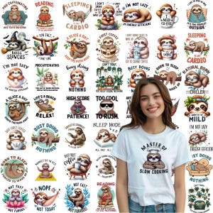 Pacote de preguiça engraçada 100+ PNG, amante de preguiça PNG, preguiça engraçada, designs de camisetas de preguiça, uso comercial, preguiça peculiar, citações sarcásticas png