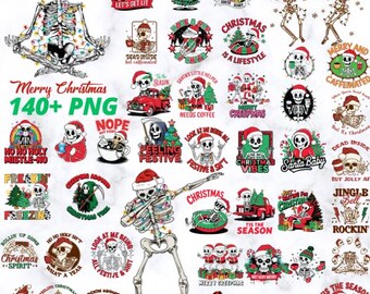 Christmas Skeleton Bundle 140+ PNG, Skeleton Graphics, Skeleton graphics ,Quirky Skull, Skeleton t-shirt, Christmas Gift, Bundle Sublimation