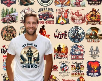 Firefighter Png Bundle, Dad Firefighter, Fireman Printable, Fire station, Firefighter Shirt, Instant download , cut file , Fire graphics