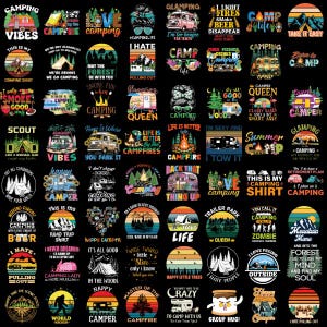 Diseños de campamento de verano, Vida en autocaravana, Gráficos de naturaleza (Png), Paquete de aventuras, Vida salvaje (Png), Vida al aire libre, Camiseta de verano, Descarga digital