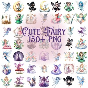 Bundle PNG de fées mignonnes, images de contes de fées PNG, fée des dents, monde magique, chemise de fée, petite fille féerique, contes de fées, cliparts de fées PNG