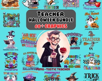 Halloween lerarenbundel png, Halloween-afbeeldingen, enge leraar shirt, Spooky School, Halloween-bestand, digitaal bestand, commercieel gebruik, bestand knippen