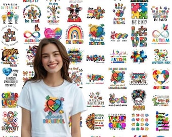 Pacote de gráficos positivos para autismo PNG, Pacote de conscientização sobre autismo, PNG de autismo, Conscientização sobre autismo, Camiseta sobre autismo, Professor de autismo, PNG motivacional