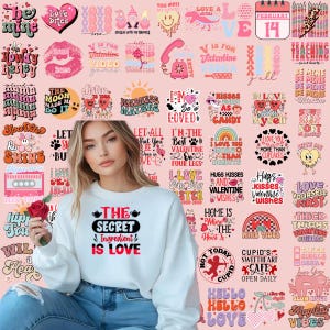 600+ Valentinstag druckbare Grafiken, Png Bundle, Retro Valentinstag, Valentinstag, Valentinstag Grafiken, Bundle Sublimation, Sofort Download