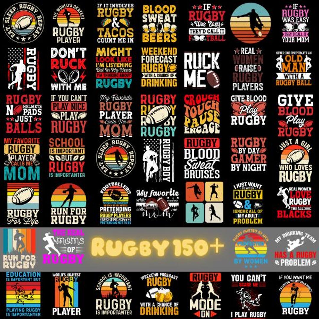 American Football Designs, Rugby Bundle, Rugby Graphics, Rugby Cliparts ...