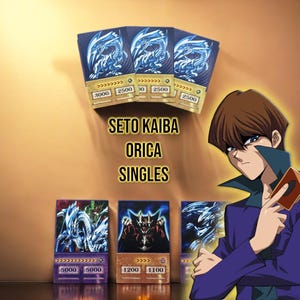 Handcrafted Blue Eyes Anime Card: Duel Monsters Collectible