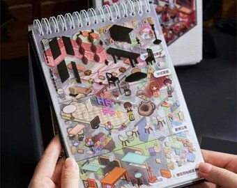 Libro De Pegatinas 3D En Miniatura – Escenas De Terror Y Fantasía, 31 Calcomanías Reutilizables Para Cuadernos Y Manualidades