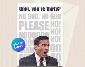 The Office Funny Card: Michael Scott | Printable Birthday, Retirement Greeting Card | Editable Template, Instant Download