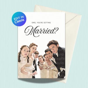 Cartão engraçado Bridgerton | Lady Whistledown | Presente de aniversário | Presente de casamento | Modelo Canva editável e impressão em casa | Download digital