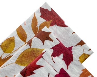 AUTUMN LEAVES 116 In Stock Tissue Sheets gift present wrap craft retail store packaging DIY maple leaf fall autumn Boho orange yellow brown