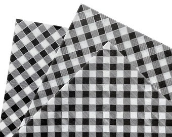 BLACK/WH GINGHAM 65 in stock tissue sheets gift present wrap craft supply retail store packaging diy birthday checks silver detail birthday