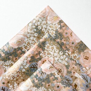 COTTAGE BLOOMS tissue paper sheets gift present wrapping craft supply retail store packaging diy leaves blush pink flowers rifle paper