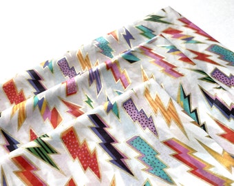 ELECTRIC tissue paper sheets gift present wrapping craft supply retail store packaging lightning bolt fun rock n roll cool zig zag