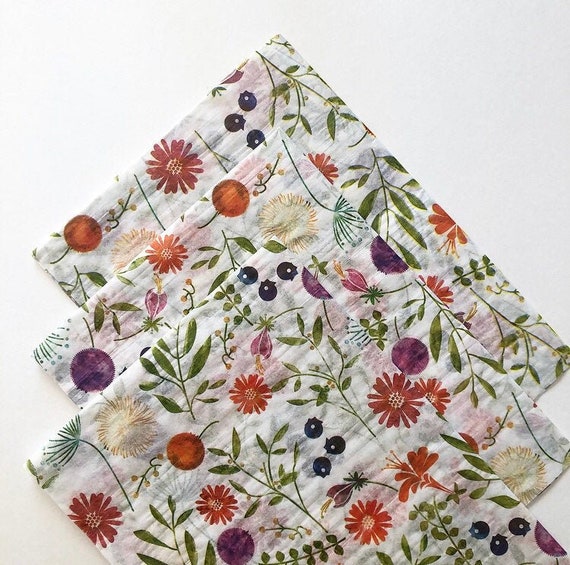 WILDWOOD tissue paper sheets / gift present wrapping craft supply retail store packaging nature flowers berries floral farm country woodland Il_570xn