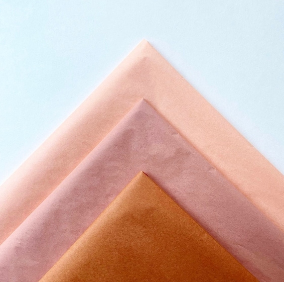 TISSUE PAPER SHEETS peach rosé burnt orange retail and gift wrapping craft supply packaging diy art project decoupage pompom colors Il_570xn