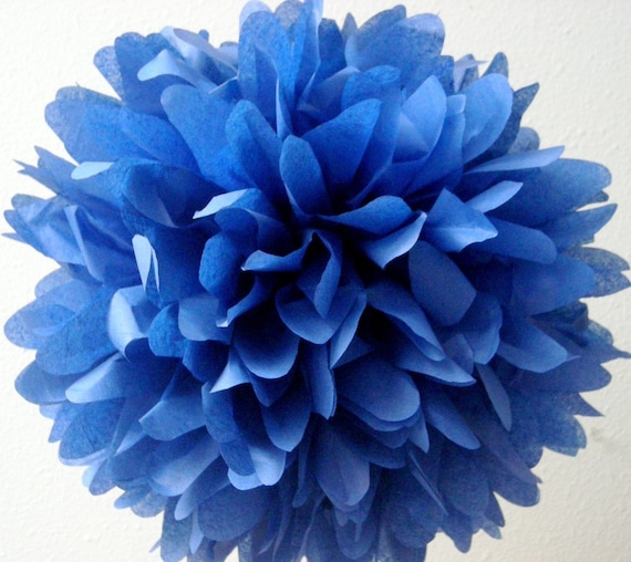 ROYAL BLUE tissue paper pompom wedding decorations little prince first birthday party graduation baby boy shower bar mitzvah 4th of July Eid Il_570xn