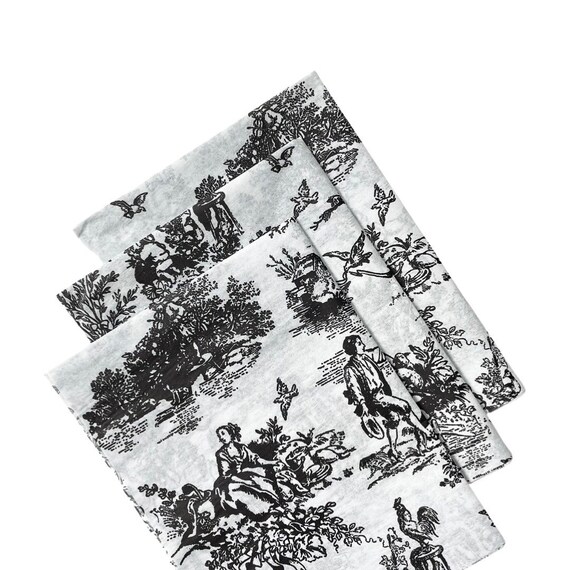  Black and White Floral Printed Tissue Paper - Decorative Tissue  for Decoupage - Spring Tissue Paper