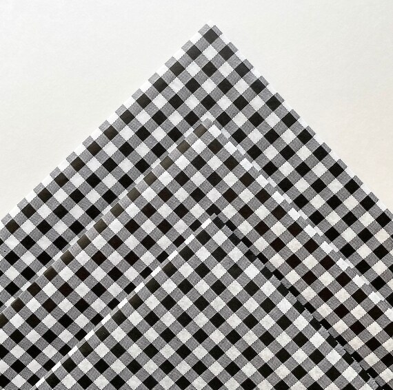 BLACK & WHITE GINGHAM tissue paper sheets gift present wrapping craft supply retail store packaging diy birthday simple pattern guy birthday Il_570xn