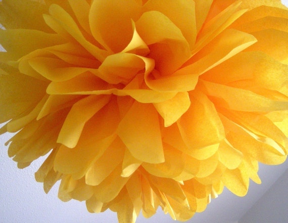 MARIGOLD tissue paper pompom fiesta wedding decorations circus carnival first birthday party golden yellow grad coco dia los muertos Purim Il_570xn
