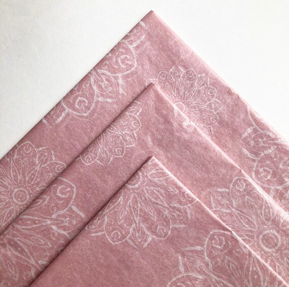MANDALA ROSE tissue paper sheets / gift present wrapping craft supply retail store packaging art diy New Years Eve christmas birthday boho Il_570xn