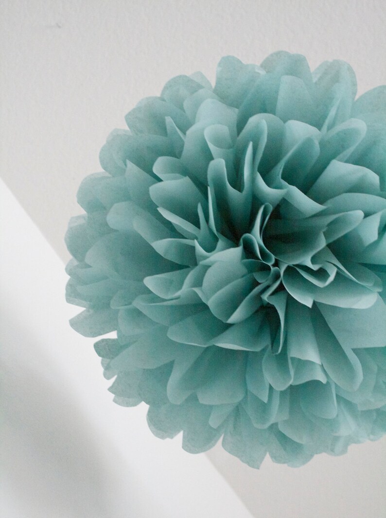 DUSTY BLUE Tissue Paper Pompom Kit Wedding Decorations Aisle Etsy