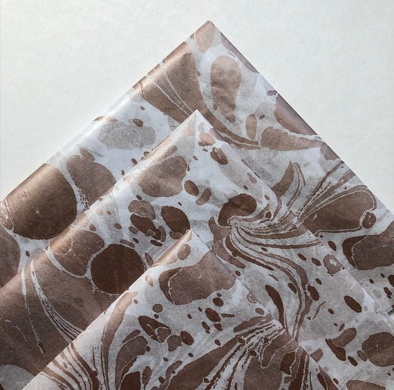 MARBLED ROSE GOLD tissue paper sheets / gift present wrapping craft supply retail store packaging art diy New Years Eve christmas birthday Il_570xn