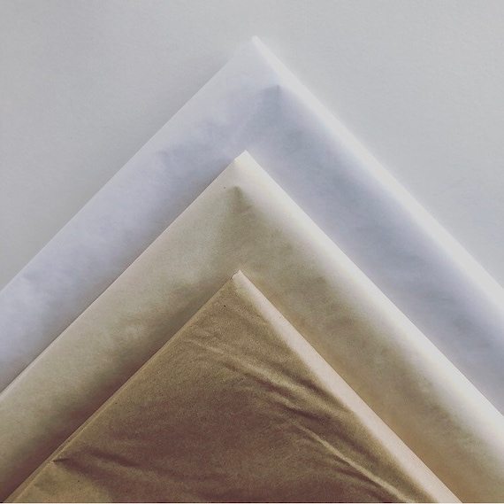 TISSUE PAPER SHEETS white beige tan kraft retail and gift wrapping craft supply packaging diy art project decoupage pompom colors Il_570xn