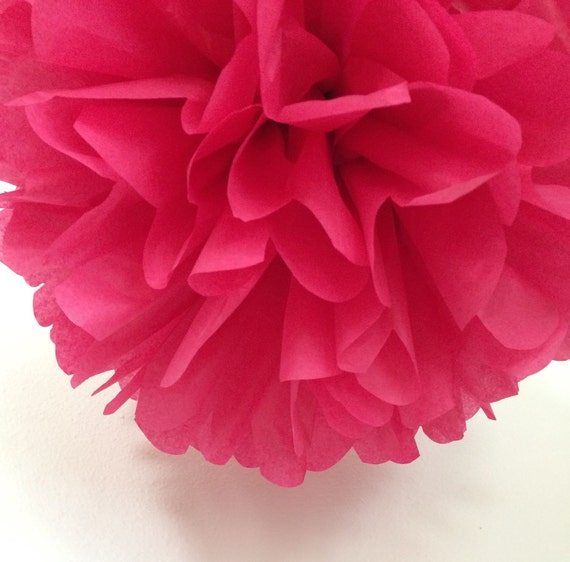 CRANBERRY tissue paper pompom / wedding ceremony decorations arbor archway aisle marker poms / 30th birthday party decor dirty thirty Il_570xn