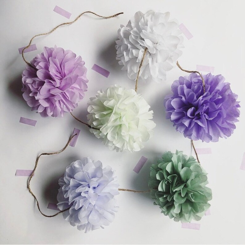 French Countryside Mini Pompom Garland Girl Baby Bridal Shower Etsy