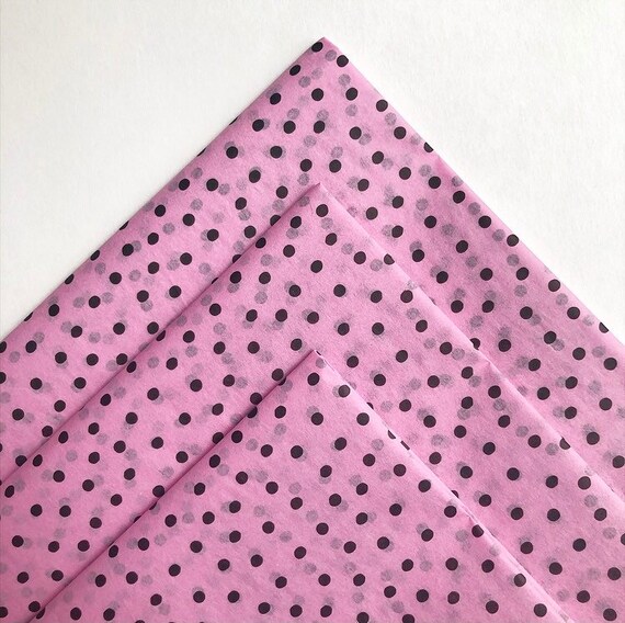 RASPBERRY DOTS tissue paper sheets / gift present wrapping craft supply retail store packaging pink Valentine’s Day birthday polkadots girly Il_570xn
