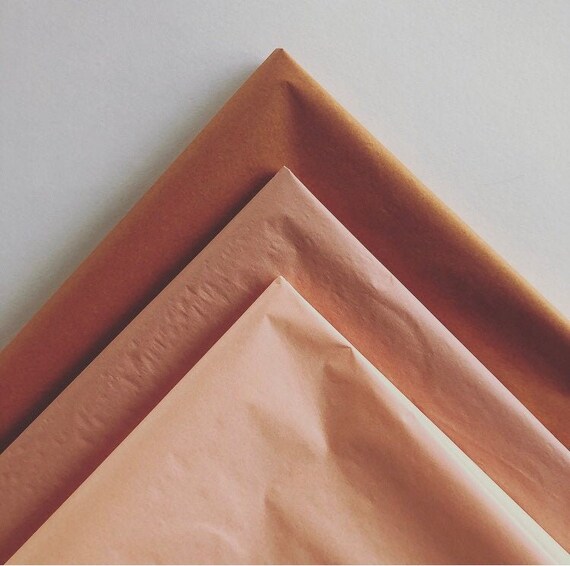 TISSUE PAPER SHEETS peach rosé burnt orange retail and gift wrapping craft supply packaging diy art project decoupage pompom colors Il_570xn