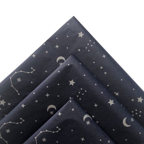 CONSTELLATION tissue paper sheets gift present wrapping craft supply retail packaging navy blue zodiac stars galaxy sky astronomy astrology