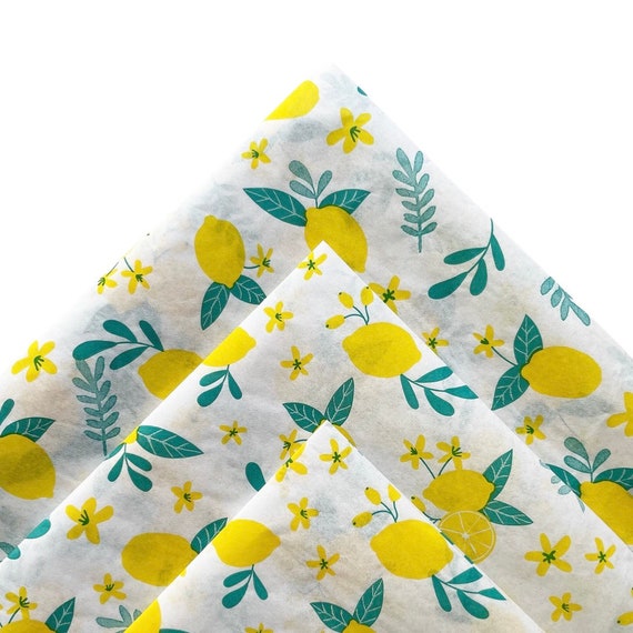 LEMONS tissue paper sheets / gift present wrapping craft supply retail store packaging diy lemon yellow summer lemonade Beyoncé fruit theme Il_570xn