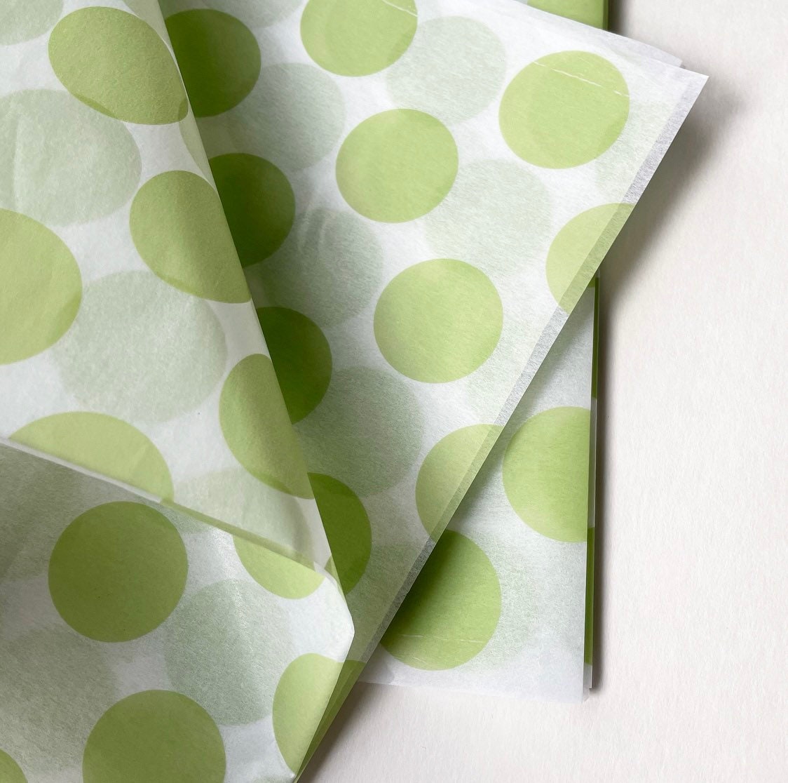 Dots Sage Green Wrapping Paper Sheets