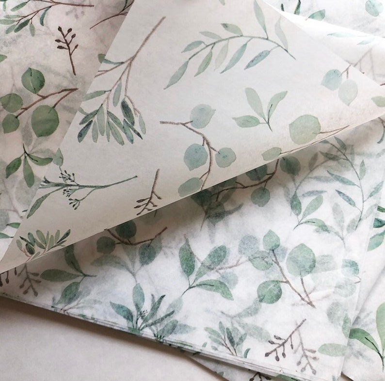 EUCALYPTUS SPRIG Tissue Paper Sheets / Gift Present Wrapping Etsy UK