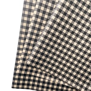 BLACK & TAN GINGHAM tissue paper sheets gift present wrapping craft supply retail store packaging diy birthday shower  twin neutral guy