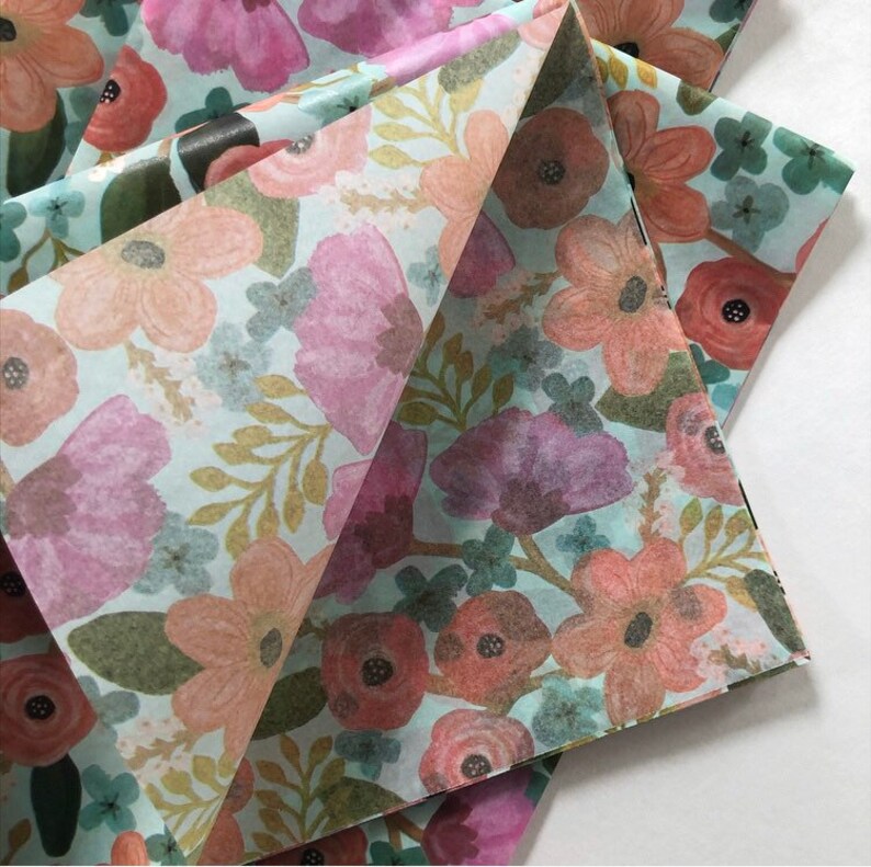 JUNE FLORAL Tissue Paper Sheets / Gift Present Wrapping Craft Etsy