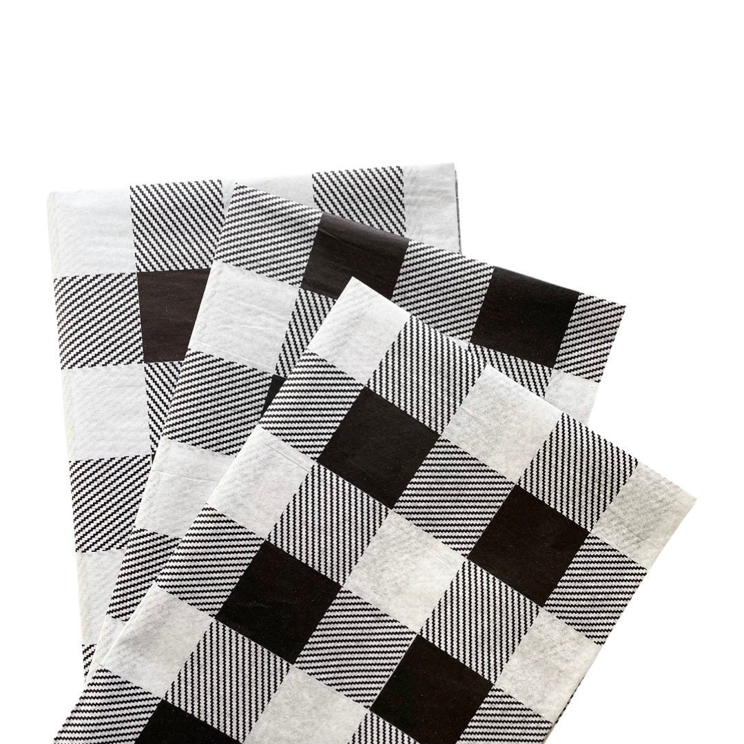 Plaid Black White Washi Tape, Full Roll - CWWTS