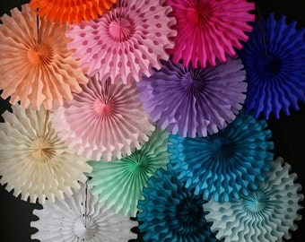 Tissue Paper Fan fiesta Mexican Wedding decorations alice in wonderland first Birthday Party Photo shoot booth prop backdrop office reusable